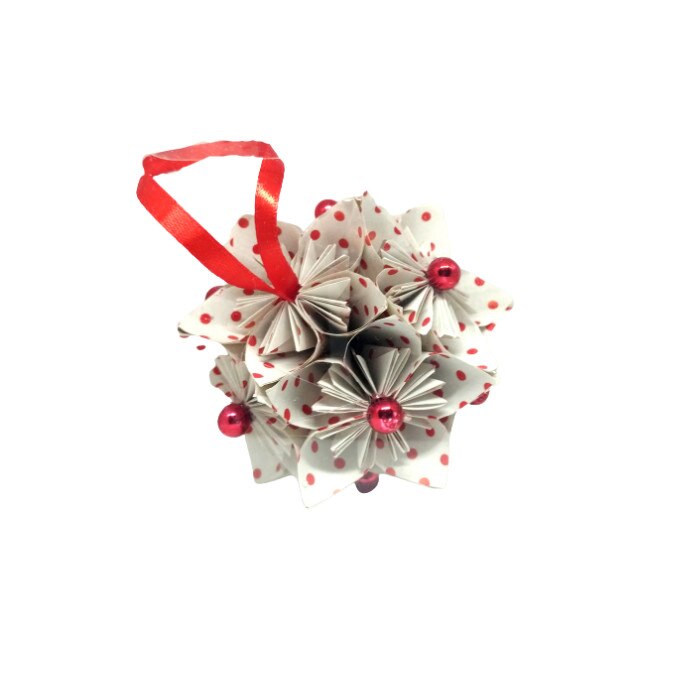 Glob Kusudama - dolce vita - white polka dots